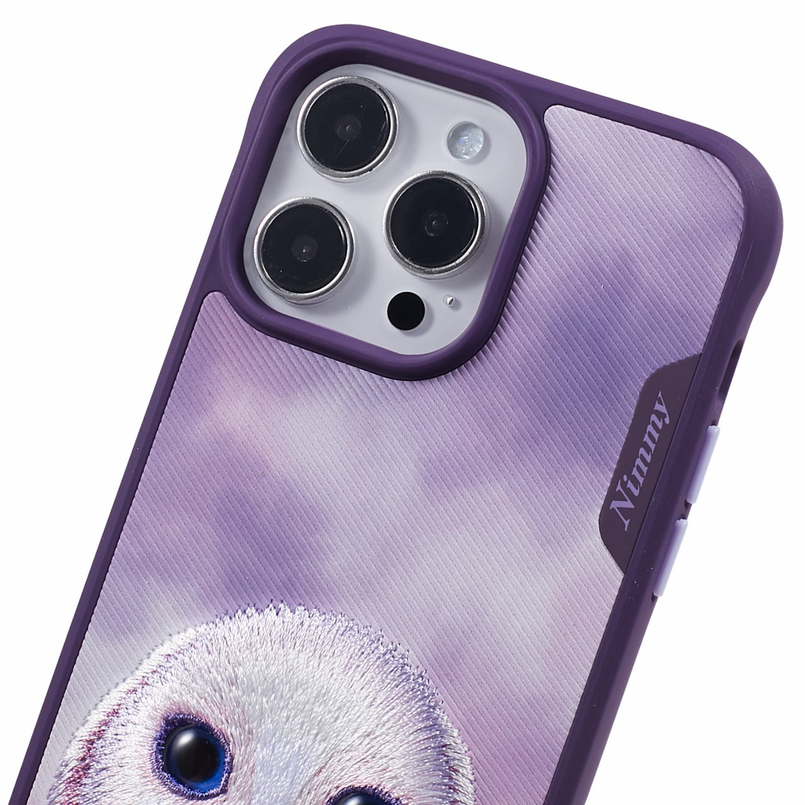 NIMMY Big Eyes Pet Series pro iPhone 14 Pro Vyšívací zvířecí ochranný obal PU kůže PC TPU kryt telefonu NIMMY Big Eyes Pet Series pro iPhone 14 Pro Vyšívací zvířecí ochranný obal PU kůže PC TPU kryt telefonu